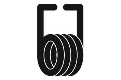 Metal coil icon, simple style