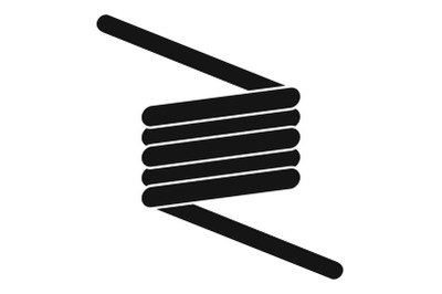 Flexible spring cable icon, simple style