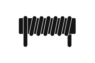 Induction spring coil icon, simple style