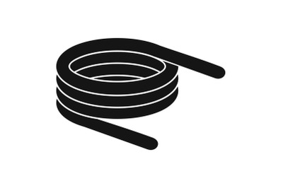 Short spring coil icon, simple style