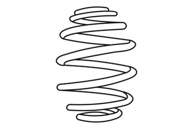 Low car spring icon, outline style