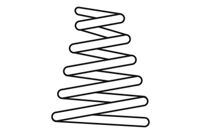 Metal spring coil icon, outline style