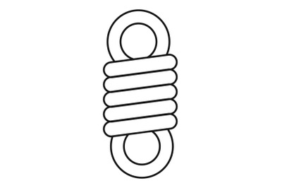 Double spring coil icon, outline style