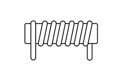 Induction spring coil icon, outline style