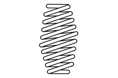 Fat spring coil icon, outline style