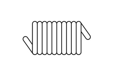 Cord spring coil icon, outline style