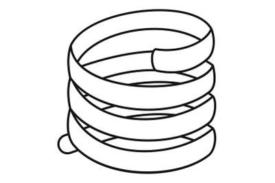 Short spring coil icon, outline style