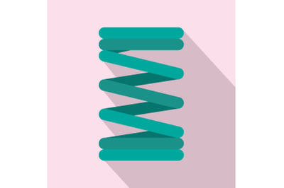 Spring coil icon, flat style