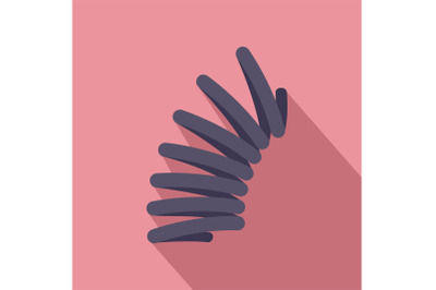 Elastic spring coil icon, flat style