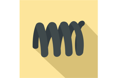 Wire coil icon, flat style
