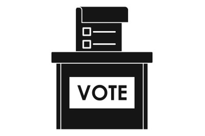 Vote election box icon, simple style
