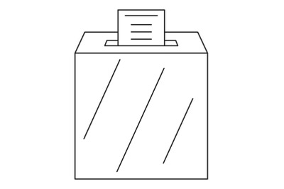Election box icon, outline style