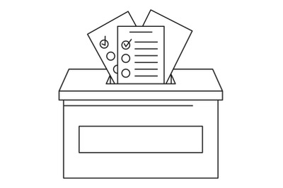 Ballot box icon, outline style