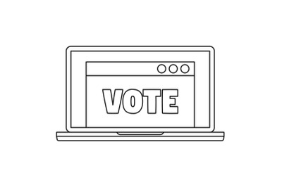 Online vote icon, outline style