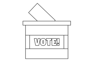 Wood vote box icon, outline style