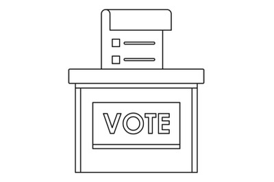 Vote election box icon, outline style