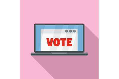 Online vote icon, flat style
