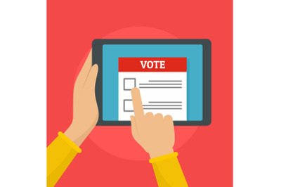 Online voting background, flat style