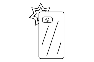 Smartphone selfie flash icon, outline style