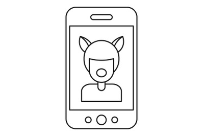 Selfie mask animal icon, outline style