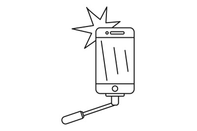 Take selfie icon, outline style