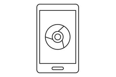 Smartphone web surf icon, outline style