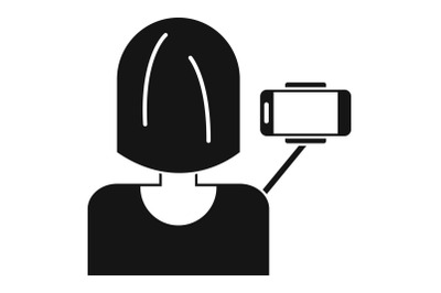 Woman take selfie icon, simple style