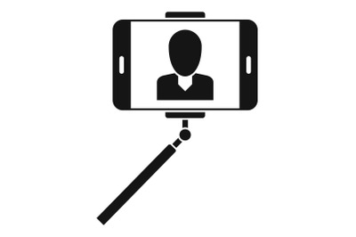 Man take selfie monopod icon, simple style