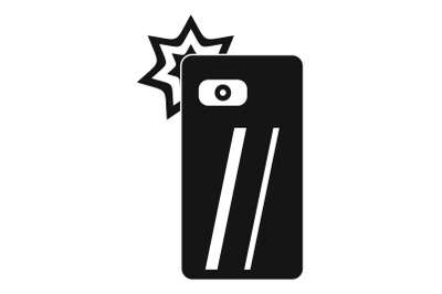 Smartphone selfie flash icon, simple style