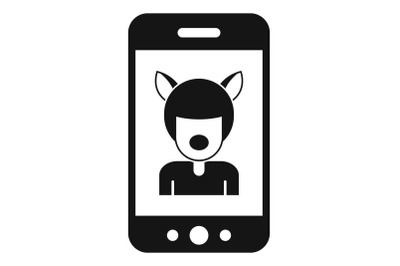 Selfie mask animal icon, simple style