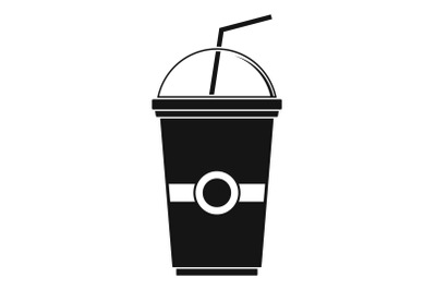 Green kiwi smoothie icon, simple style
