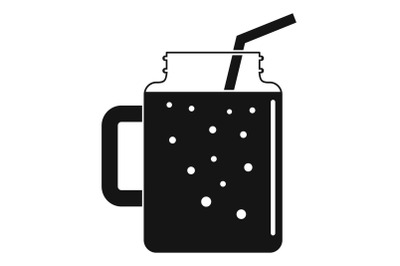 Peach smoothie icon, simple style
