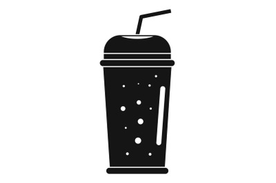 Banana kiwi smoothie icon, simple style