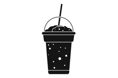 Strawberry smoothie icon, simple style