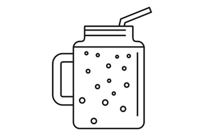 Peach smoothie icon, outline style