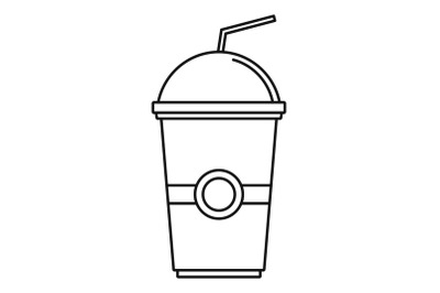 Kiwi smoothie icon, outline style