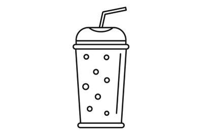 Banana kiwi smoothie icon, outline style