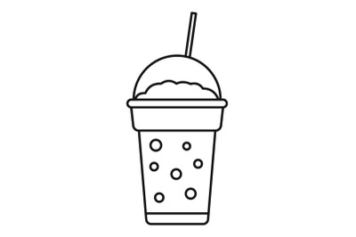Strawberry smoothie icon, outline style