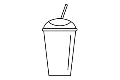 Banana smoothie icon, outline style