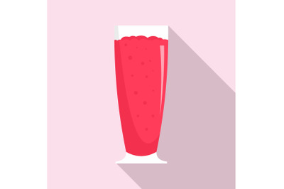 Cherry smoothie icon, flat style