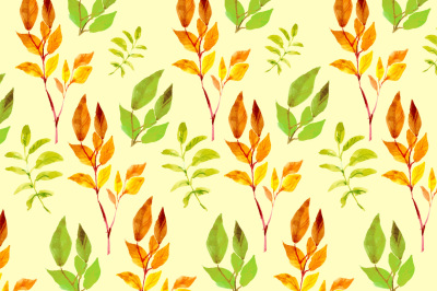 autumn watercolor leaves vector