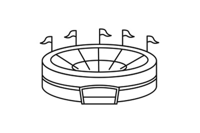 Baseball arena icon, outline style