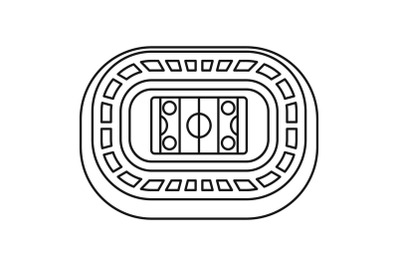 Ice hockey arena icon, outline style