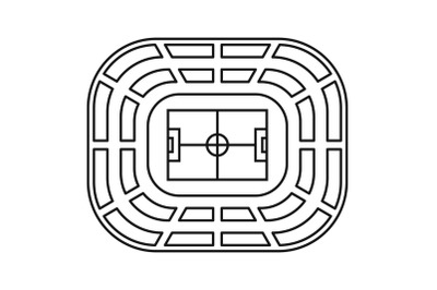 Top view stadium icon, outline style