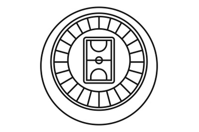 Hockey arena icon, outline style