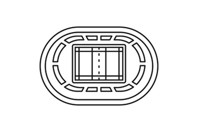 Top volleyball arena icon, outline style