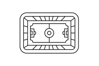 Top soccer field icon, outline style