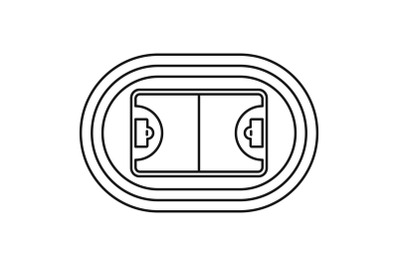 Top hockey field icon, outline style