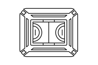 Top view sport field icon, outline style