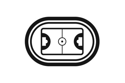 Top hockey field icon, simple style